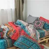 Sängkläder uppsättningar Bohemian Cotton 3D Comforter Sängkläder set Luxury Boho Däcke Cover Set Pillowcase Queen King Size Bedlinen Bedstrast 230909