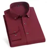 Chemises décontractées pour hommes Hommes Boutons de manchette français Chemise Couleur pure à manches longues Marque masculine Slim Fit Robe de manchette