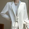 Women's Trench Coats Satin Silk Spring/Summer Mid-Length Loose Solid Color Stylish Thin Casual Sun-Proof Suit Top