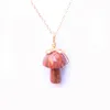 Натуральный камень ручной работы, обернутый целебным грибом, кристаллическое ожерелье для женщин и мужчин, целебный кристалл, грибная цепочка, ожерелье