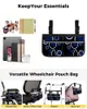 Storage Bags Blue Black Geometric Abstract Lines Wheelchair Bag With Pockets Armrest Side Electric Scooter Walking Frame Pouch