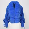 Pele feminina 2023 inverno casual gola real curto quente solto jaqueta de malha com carcela natural casaco moda outerwear