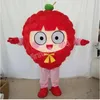 costume della mascotte della fragola di alta qualità Simulazione delle prestazioni Personaggio dei cartoni animati Anime Tema per adulti Vestito per la pubblicità all'aperto di Natale