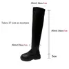 Boot Over The Kne High Boots Motorcykel Chelsea Platform Winter Fashion Pu Leather Sexy Long Ladies Shoes Big Size 230911