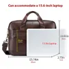 Pastas Laoshizi Homens Negócios Maleta De Couro Luxo Crossbody Bag Moda Couro Ombro Messenger Bolsa 15,6 Polegadas 230909