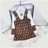 Kleidung Sets Designer Baby Mädchen Kinder Langarm Weißes T-Shirt Klassische Markenkleidung Frühling Kinder Kleid Set Luxus Brief Drop de Dhqvv