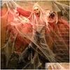 Dekoracja imprezy 20G Halloween Scary Decor Elastery Spider Web Cobwes Bawełniany Horror dla baru Haunted House Scena Props Drop dostawa dhlp3