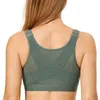 Women's Full Coverage Wireless X-shape Back Support Non Padded Front Closure Posture Bra Plus Size298W