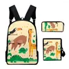 Backpack 3pcs/set 3D Printed Animes Squirrel Primary And Middle School Students Boys Girls Schoolbag Crossbody Bag Pen Case