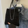 Вечерние сумки Bubble Gauze Модная сумка Y2K Сумка на цепочке на ремне Мягкая плиссированная сумка-тоут Сплошной цвет Женская дизайнерская сумка для покупок