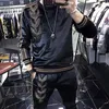 Tracksuits masculinos ouro veludo camisola terno marca de moda 2023 primavera outono estilo masculino treino colocação conjunto de duas peças