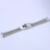 20 mm 21 mm Lujo 316L Acero inoxidable Sólido Extremo curvo Eslabones de tornillo Correa Pulsera Jubileo con cierre de ostra para Master II DateJust238z