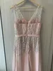 2023 Blush Pink A Line Aseval Dresses Deep v Chiffon Chiffon Crystal Clisteless Cloyveless Length