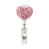 Diamond Heart Dractable Badge Holder 360 Rotation Wedding Party Offic Card Buckle