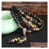 Beaded SN1545 Strand New Design Buddha smycken 6 mm Golden Obsidian Handmade Yoga Mala Nepal Tibetan Buddhism Energy Beads M Dhgarden Dhhra