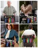 Borse portaoggetti Borsa per sedia a rotelle a strisce colorate messicane con tasche Borsa per telaio da passeggio per scooter elettrico laterale sul bracciolo