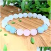 Из бисера Mg1203 Новый дизайн Женский браслет с кристаллами энергии Garde Moonstone Rose Aquamarine Mala Beads Yoga Jewelry Drop Delivery Dhgarden Dh5D4