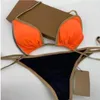 Sommar sexiga tvådelar bikini för kvinnor baddräkt med brev modeperspektiv badkläder dam baddräkter