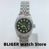 Armbandsur 2023 26mm Women's Classic Mechanical Watch NH05 Movement Silver Case Green Dial Sapphire Glass Elegant