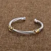 Bijoux de mode de créateurs Twisted X Bracelet Gold Charm Sliver Bracelets en argent sterling 925 Bracelet croisé tressé Diamant Zircon Cadeau d'anniversaire de luxe pour les femmes