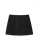 Kvinnors spårsättningar Kvinnor Korta kjoluppsättningar 2023 Mode ärmlös dragkedja topp a-line kjolar shorts kvinna avslappnad smal kostym