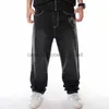 Herrenjeans Herrenjeans Herren Street Dance Hiphop Mode Stickerei Schwarz Lose Board Denim Hosen Insgesamt Männlich Rap Hip Hop Plus Größe 30-46Herren Drak22L230911