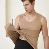Men's Tank Tops MVLYFLRT Autumn And Winter V-Neck Pullover Vest With Double-sided German Velvet Thermal Underwear Soft Comfortable