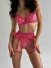 Ensemble sexy lingerie de lingerie en forme de coeur en forme de coeur sous-vêtements à volants brèves de jarretières Voir à travers la lace de luxe Fée intime 230808