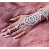 Lien Bracelets Modèle De Luxe Strass Lady Bracelet Bague Ensemble De Mode Romantique Cristal Charme Femmes Parti Bijoux Ornements En Gros