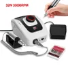 Nail Manicure Set 32W 35000 rpm Pro Electric Drill Machine Apparatus för pedikyrfiler med Cutter Art Pen Tools 230911