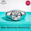 Wedding Rings AnuJewel 4ct D Color Men 18K Gold Plated Silver Engagement Bezel For Factory Jewelry Wholesale 230909