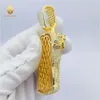 Personalizado 18k banhado a ouro 925 prata esterlina vvs moissanite pingente de cabeça de jesus para homens com configuração de diamante