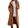 Women's Jackets Faux Hooded Coats Winter Warm Coat Oversized Outerwear Long Cardigan Light Weight Fur Plush Jacket For Women 2023