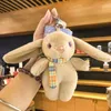 Plush Keychains Creative Cartoon Long Ear Rabbit Keychain Doll Pendant Backpack Accessories Scarf Fashion Toy Girl Gift 230911