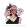 Sombreros de ala ancha Sombrero de niñas para boda Po Props Verano Fiesta al aire libre Delicado Bowknot Mujeres Dropship