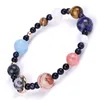 Pulsera de planetas de galaxias del universo, pulsera de piedra de estrella de arena azul, pulseras de galaxia del universo, joyería de moda