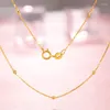 Ketten Au750 18 Karat Gelbgold Schmuck Echte Halskette für Frauen Weibliche Rolo Perlenkette 2mm 40-45 cm Geschenk