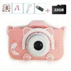 Toy Cameras Mini Camera Kids Toys for Boysgirls Digital Toddler med video med 32 GB SD -kort födelsedagspresenter 230911