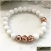 Perlé Mg0888 Golded Lave Bracelet de perles de coquillage pour femmes Amour Énergie Couronne Chakra Pierre précieuse Mise à la terre Drop Livraison Bijoux Bracel Dhgarden Dhphp