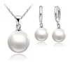 Necklace Earrings Set GIMIE Luxury Shiny Pearl 925 Silver Needle Pendant Earring & Nice Romantic Gift For Lover/Girlfriend