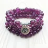 Perlé Sn1231 Mode Claret Agate Bracelet Haute Qualité Femmes Yogi Collier 4 Wrap Méditation Bijoux Drop Livraison Bracele Dhgarden Dhelx