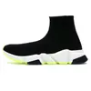 Projektant Paris Sock Shoes Mens Women Speed ​​1 2.0 Sneakers Knit Triple S Black Różowy brązowy poślizg na graffiti przezroczystą platformę Balencigas Runner Trenerers