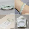 Beaded MG0055 4 MM Mini Gemstone Armband Set Amazonite Snow Quartz till Sale Green Aventurine Womens Yoga Mala Jewelry Drop D DHGARDEN DH6CT