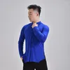 Stage Wear Adult Man Boys Latin Dance Shirt Tops Standard Ballroom Dancing Practice Clothes Salsa Waltz Tango Samba Costumes