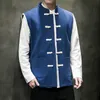 Men's Vests 2023 Tang Suit Male Top Madarin Collar Traditional Chinese Clothing Men Cotton Linen Retro Hanfu Vest 230909