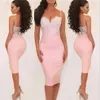 Knee-length Sleeveless Sweetheart Party Dresses Prom Appliques Spaghetti Strap Robe De Soiree Vestido De Noiva Evening Party Dress2516