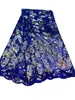 2023フレンチレースファブリックアフリカン女性ドレス縫製クラフト高品質5ヤードパーティーバンケットスパンコールアパレルテキスタイル刺繍ナイジェリアレディコスチューム新しいYQ-4128