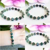 Z koralowym MG1522 Strasa 8 mm Cutted Moss Agate Creła Bransoletka Damskie Kryształy Kryształy Mala Yoga Prezenty za dostawę Dhgarden DH8SR