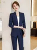 Women's Two Piece Pants Ladies Office Work Wear Formal Professional Women Business Suits Blazers Feminino Autumn Winter Pantsuits Trousers