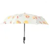 Umbrellas Ladies Automatic Umbrella Sunscreen UV Protection Grapefruit Peach Fruit Sunshade Three Folding Sunny Rain Women